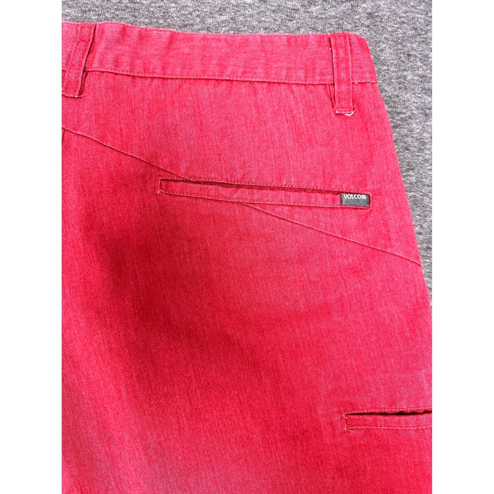 Volcom Surf Stripe Vibrant Chino Cotton Shorts Casual Everyday Red Size 33 - Picture 9 of 12